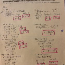 Algebra 1 unit 4 answer key